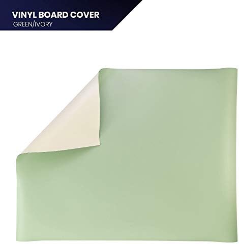 Pacific Arc Vinyl Board Cover. Self Healing and Stain Resistant Green/Ivory Sheet, 20 inches by 26 inches