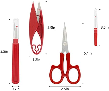Sewing Seam Ripper Tool Thread Remover Kit 2 Big and 2 Small Handy Stitch Tools 1 Pack Thread Snips,1Pack 5 Scissor, 1 Sewing Tape Measure