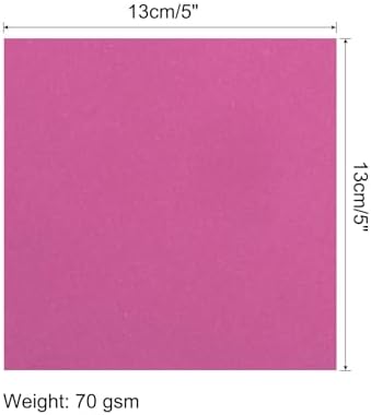 MECCANIXITY 50 Sheet Origami Paper Double Sided Plum Red 5x5 Inch Square Sheet for Art Craft Project, Beginners, Gifts Decor