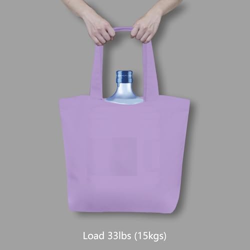 TOPDesign 3-Pack Super Strong Large 12oz Cotton Canvas Tote Bags, Reusable Grocery Shopping Cloth Bags, Fashionable Two-Tone Totes for Crafts, DIY Your Creative Designs