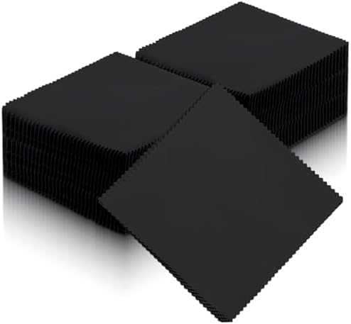 100 Pack 5-inch Cotton Fabric Squares, 5″ Precut Cotton Fabric Squares, Solids Black Charm Pack, Black