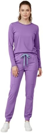 Med Couture Luma Jogger Scrub Pants for Women with Rib Knit Waistband