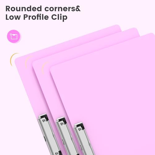 Extra Large 11x17 Clipboards, Plastic Pink Drawing Boards, Horizontal Clip Board, Landscape Layout. Suitable for Watercolor, Sketching, Painting. Art & Drafting Supply(Pack of 6)