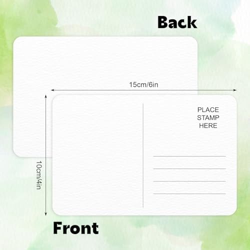 Prudiut 100 Pack Watercolor Postcards 4x6 In, 140Lb/300Gsm