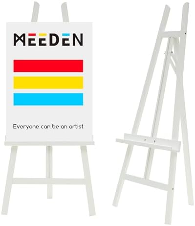 MEEDEN Art Easel Stand for Display: Adjustable Wooden Stands for Sign - A Frame Painting Easel for Canvas up to 60" for Artist Adults Drawing Picture Poster - White