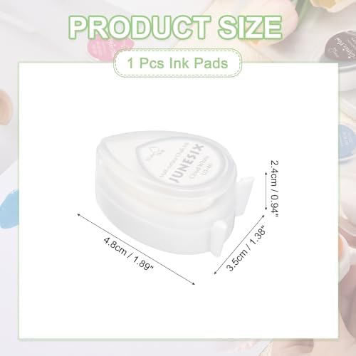 MECCANIXITY Pigment Ink Pads for Stamps, 1.9 x 1.4 Inch Water Drop Shape Embossing Craft Chalk Sticky Ink Pad Stamp for Wood, Fabric, Fingerprint, Scrapbook, DIY Card Making, Cloud White