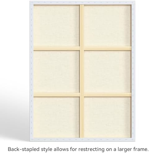 PHOENIX 36x48 Inch Museum Canvas - 2 3/8 Inch Thick Porfile Deep Large Stretched Canvas for Painting 1 Pack 100% Cotton 11 Oz. Gesso Primed White Blank Professional Canvas Oil & Acrylic Paints