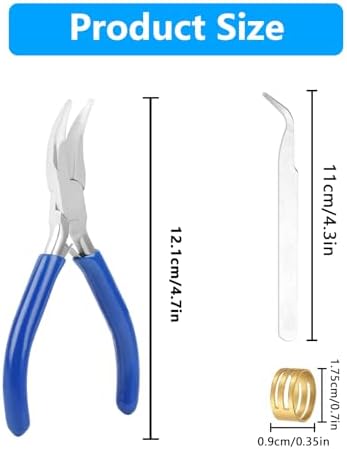 Bent Nose Pliers，Bent Chain-Nose for Crafting and Repair