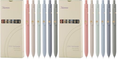 Ddaowanx Gel Pens,6 Pcs 0.5mm Retractable Quick Dry Black Ink Pens (Pack of 2)