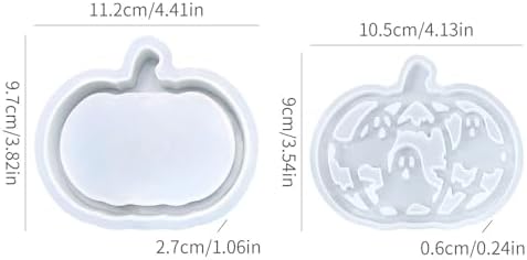 Halloween Pumpkin Lamp Molds Set – 3-Piece Resin and Plaster Molds for DIY Pumpkin Light Tabletop Decorations with Owl, Ghost, Bat, Haunted House Designs for Halloween Craft Projects