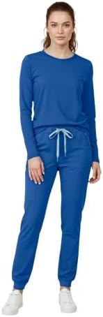 Med Couture Luma Jogger Scrub Pants for Women with Rib Knit Waistband
