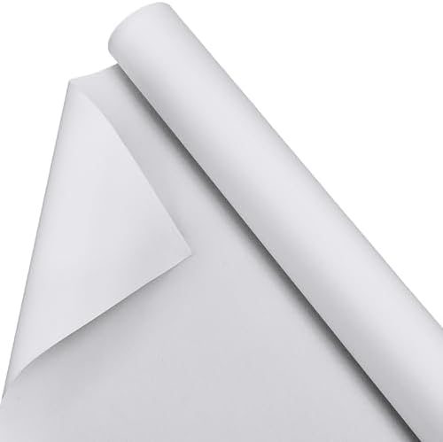 Kinlop 36 Inch X 40 Feet Double Primed Cotton Canvas Roll, White