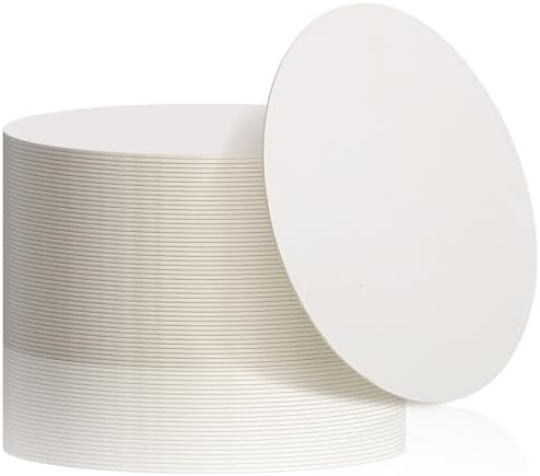 TaoBary 50 Pcs Round Cardboard Coasters Bulk, 4 Inch 1mm Thick,White