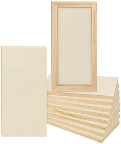 ADXCO 8 Pack Wood Panels 6 x 12 inch Wooden Canvas Board Unfinished Wooden Panel Boards for Painting, Arts, Pouring Use with Oils, Acrylics