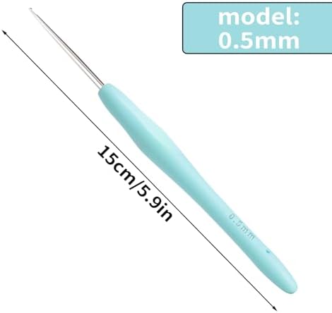 Small Size Crochet Hook Lace Crochet Needle, 0.5mm Crochet Hook, Ergonomic Crochet Hooks，Embroidery Thread Knitting Weaving Tool (0.5 mm)