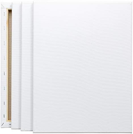 NEXCOVER Stretched Canvas - 8 Pack 11x14 Inch, 5/8" Profile Thick Pinewood Frame, Blank White Painting Canvas for Acrylic Oil Tempera Gouache Paint, for Beginners Kids Students Artists DIY Craft/Decor
