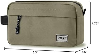 Sooez Big Capacity Pencil Pen Case, Upgraded Canvas Pencil Pouch Large Pencil Bag Organizer, Separate Compartments Easy Grip Handle, Aesthetic Supply for School Teens Adults, Army Green