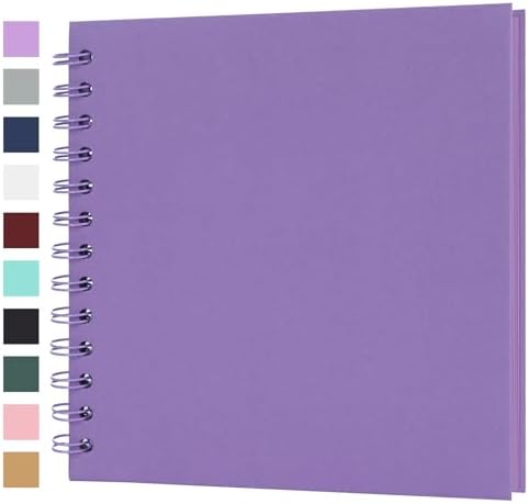 Scrapbook Album 7x7 Inches 40 Pages Hardcover Kraft Paper Purple