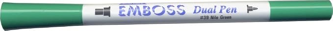 Tsukineko Embossing Pen Dual Bullet Tip, Nile Green