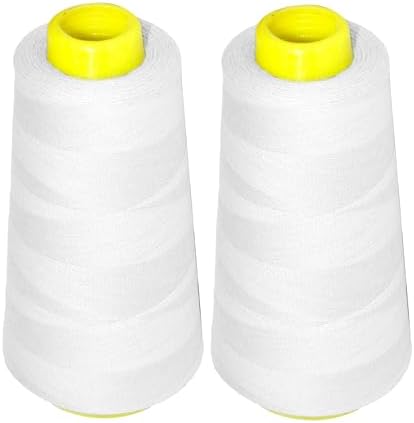 Mandala Crafts White Mercerized Cotton Thread Cones for Sewing Quilting