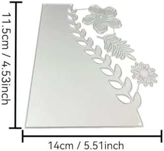 Scrapbooking Die-Cuts, Layer Frame Net Set Metal Cutting Dies for Card Making, Paper Craft Template, Background Embossing Stencils, DIY Album Décor (Leaf Border Frame and Flower-14x11.5cm)