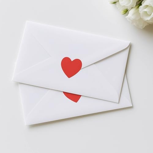 Anwyll Heart Stickers - 500Pcs 1Inch Valentines Day Heart Stickers Red Heart Shape Sticker for Reward Classroom Self Adhesive Love Incentive Sticker for Envelope Seal Card Birthday Wedding Favors