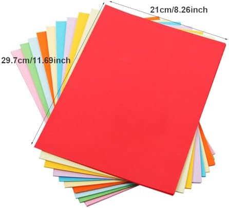 Origami , Colorful Square Origami, DIY Handmade Craft Paper, Origami Paper (100pcs)10-color (A4-21cm*29.7cm)