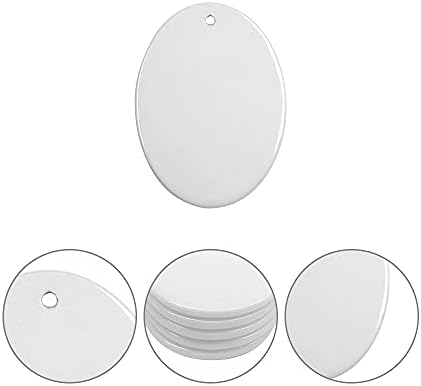 PYD Life 25 PCS Sublimation Blanks Ornaments Ceramic White 3" Oval