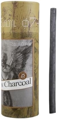 YYMIYU Drawing Pencils Set, Art Sketching Pencils Charcoal Set (Charcoal Sticks 7-9 mm 25pcs 25)