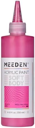 MEEDEN Soft Body Acrylic Paint: Peach Red Matte Finish 250ml/8.45oz