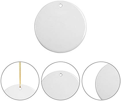 PYD Life 50 PCS Sublimation Blanks Ornaments Ceramic 2.75" Round Bulk