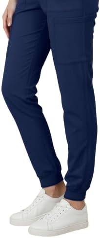 Med Couture Luma Jogger Scrub Pants for Women with Rib Knit Waistband