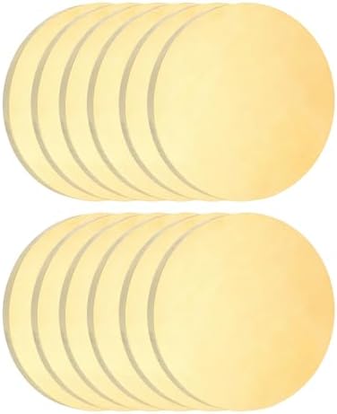 uxcell 12Pcs Brass Round Plate, 0.04"(1mm) Thick 1"(25mm) Dia H65 Brass Round Disc Blank Metal Sheet Copper Circle Disc for Metal Stamping DIY Crafts