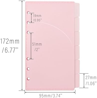 12 Pink A6 Cash Stuffing Envelopes A6 Binder Divider Pockets