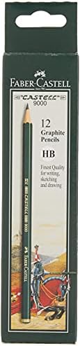 Faber-Castell Pencils, Castell 9000 Art graphite pencils, HB No.2 Pencil for drawing, writing, sketch, shading, artist, school supplies pencils - 12 pack (HB)