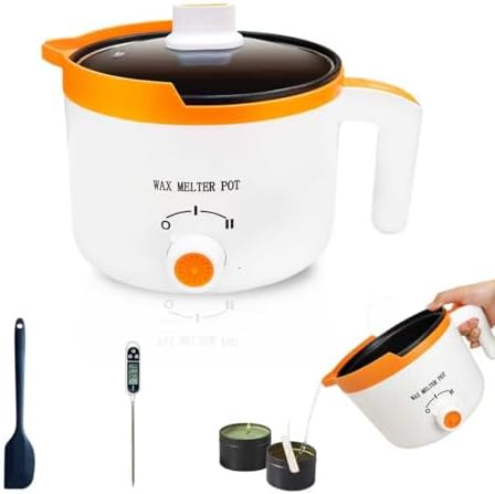 WcoDusak Candle Wax Melting Pot with Spout & Thermometer for Candle Making