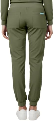 Med Couture Luma Jogger Scrub Pants for Women with Rib Knit Waistband