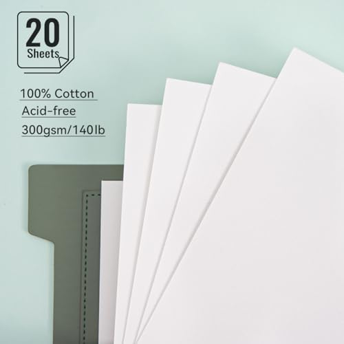 Lightwish Watercolor Sketchbook,100% Cotton 300gsm/140lb Hot Press