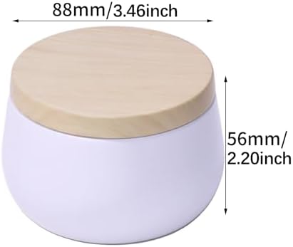24 Pack 8 oz Candle Tins with Lids, Empty Metal Jars for Candle Making, Matte White Candle Containers with Wooden Grain Lids for DIY Aromatherapy, Bulk Candle Making Supplies for Making Small Business