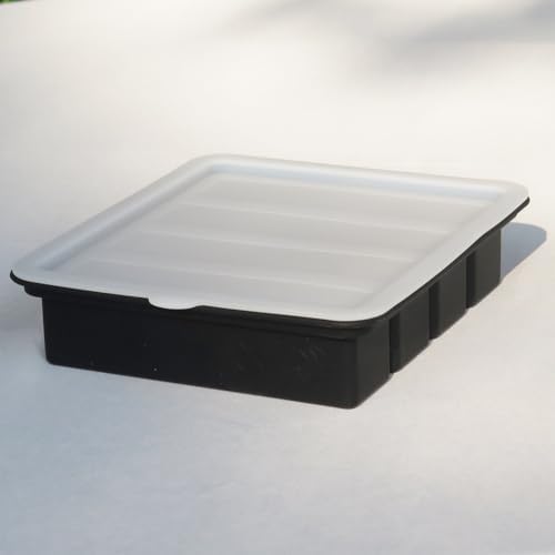 Silicone Butter Mold with Lid - Non-Stick Butter Tray for Making 4 Butter Sticks - Silicone Butter Mould Container Forms for Making Herb Butter Candles Baking Cookies-Smart Kitchen Gadget (Black)