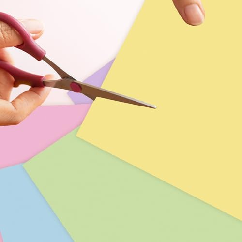 Whaline 50 Sheets 8.5 x 11 Inch Pastel Card Stock Paper 5 Solid Colors Assorted Core Scrapbook Craft Paper for Print DIY Card Making School Office Home Supplies, 65lb