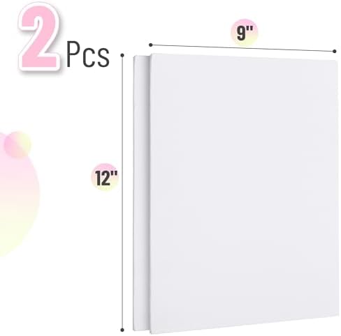 Mr. Pen- Canvas Panels, 2 Pack, 9x12 Inches | Triple Primed for Oil & Acrylic Paints, Canvas Boards for Painting, Painting, Blank Canvas for Painting, 3mm Thickness