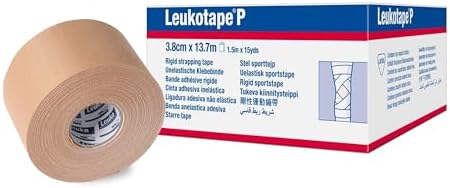 Leukotape P Adhesive Strapping Tape – for Sports Injuries, Strains and Sprains - 1.5 in x 15 yds, Tan, (30 Rolls)