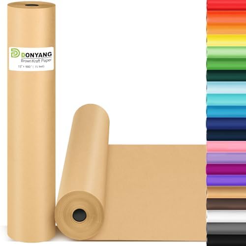 Brown Wrapping Paper, 15"x900" Craft Bulletin Board Decorative Paper Roll