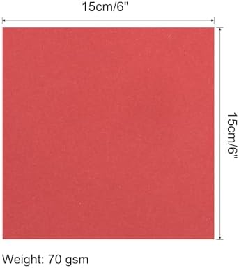 MECCANIXITY 50 Sheets Origami Paper Double Sided Bright Red 6x6 Inch Square Sheet for Art Craft Project, Beginners, Gifts Decor