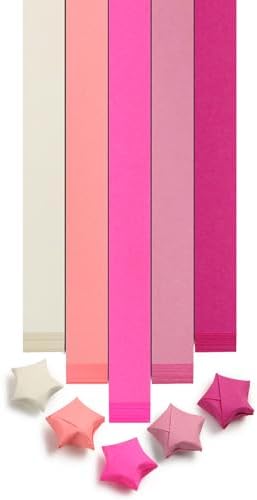 FoDau770 Solid Color Star Paper Strips - 1080 Sheet, Pink Series