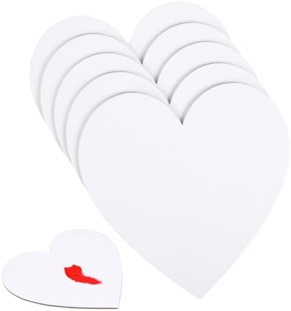 Gadpiparty 5pcs Heart Shaped Canvas Cotton Painting Board Blank Canvas Frame Cotton Panel Boards Art Paintings Board Oil Paint Canvas Sketchpad for Craft (White)