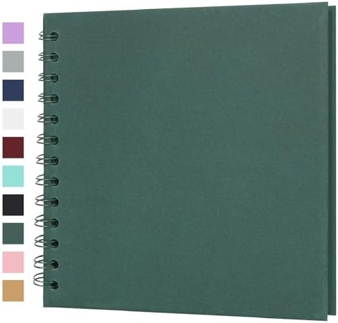 Scrapbook Album 7x7 Inches 40 Pages Hardcover Kraft Paper Green