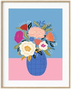 Pink Picasso Paint by Number Kit, All Ages, 8x10, Vase of Good Days | Mid Century Modern Collection, Acrylic Paints and Brushes included, Pre-printed high quality canvas, DIY art kit, Gift-ready