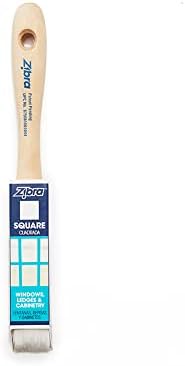 Zibra Square Paint Brush for Painting Murals, Details, Narrow Trim and Windows, 1-inch, Artist Brush